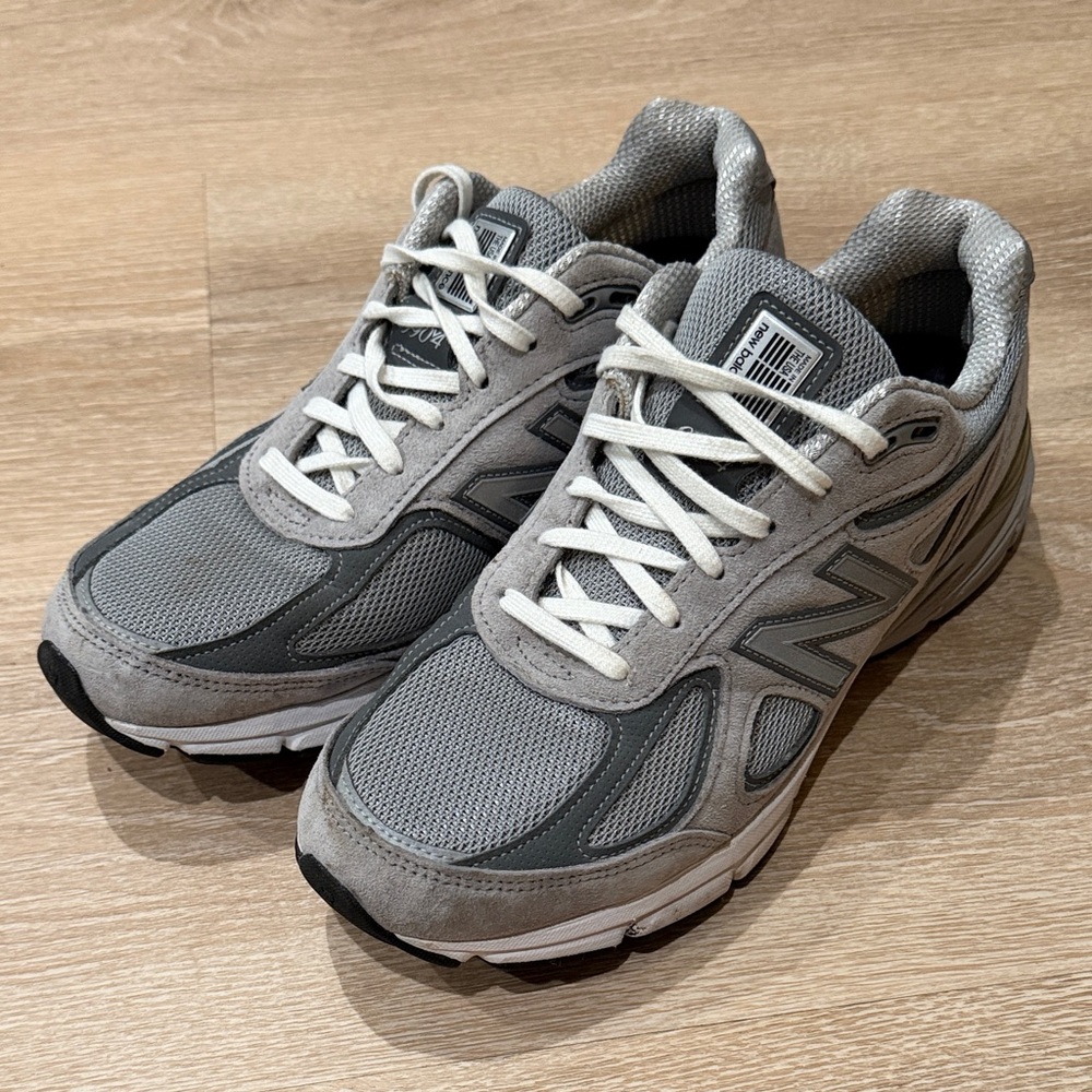 New Balance Women's 990 v4 Sneakers, Gray and White